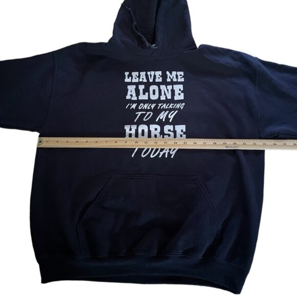 Navy Blue Funny Horse Hoodie Riding Equestrian Cowgirl Cowboy Rodeo 4H Sz L - Picture 5 of 13